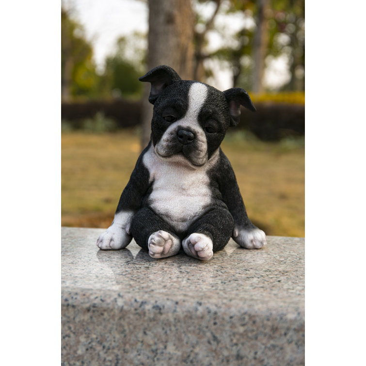 boston terrier puppy statue